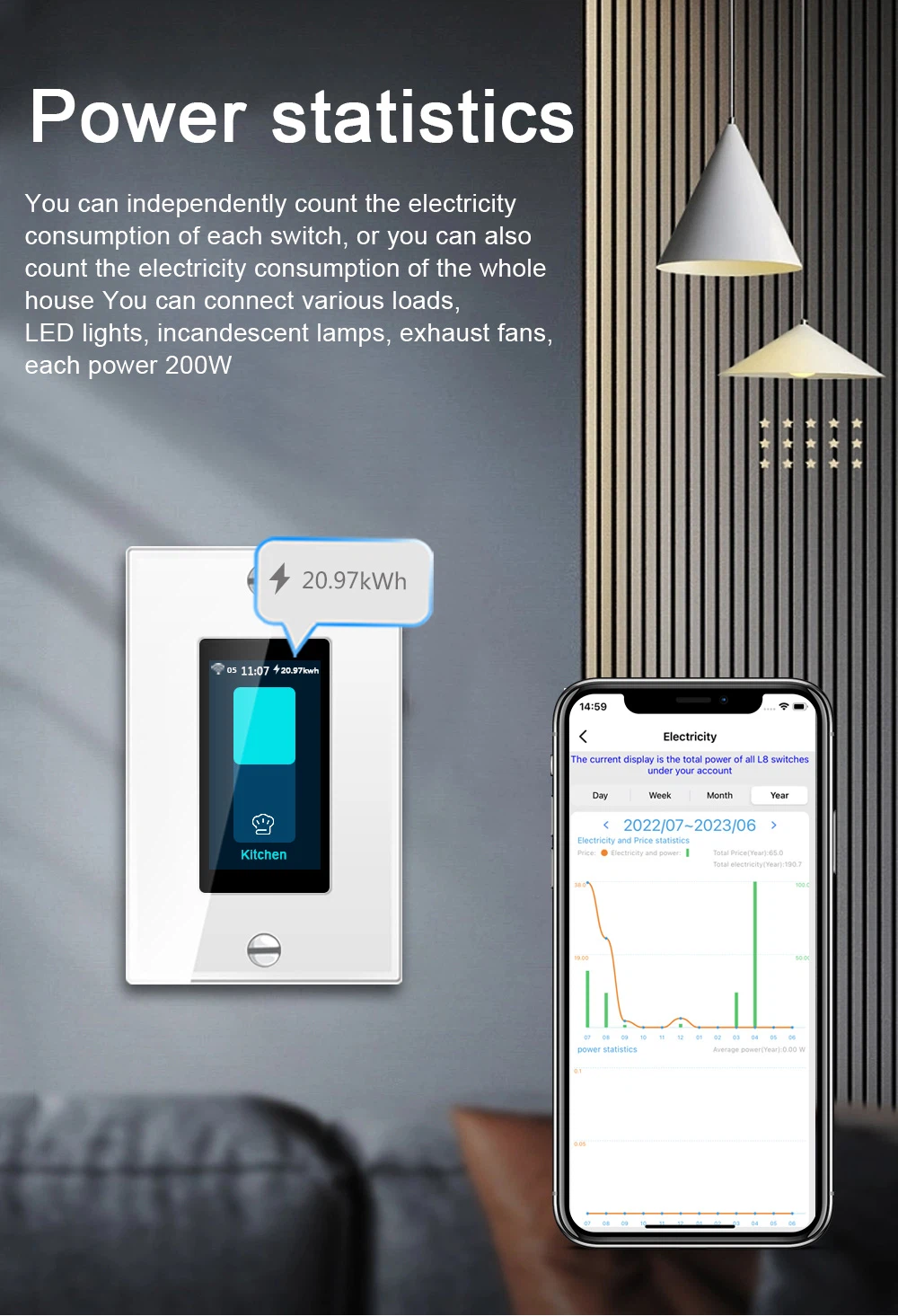 LANBON LCD Smart Light Switch L9-HS 11 LANBON LCD Smart Light Switch L9-HS 11